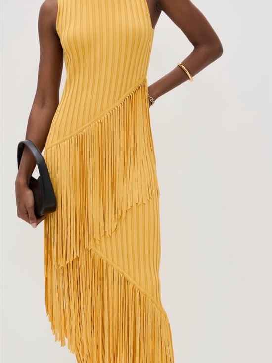Simon Miller Dresses & Skirts - SIMON MILLER SPIRAL MUSTARD YELLOW KNIT FRINGE DRESS- SIZE XS-UNWORN!